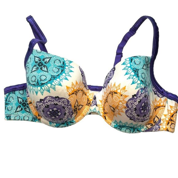 Cacique Intimates Bra 42C Lined Underwired Paisley - Picture 1 of 6